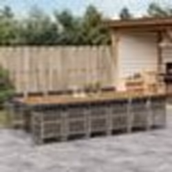 vidaXL Ensemble à manger de jardin coussins 13 pcs gris résine tressée
