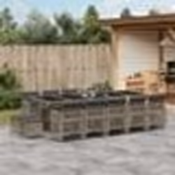 vidaXL Ensemble à manger de jardin 15 pcs coussins gris résine tressée
