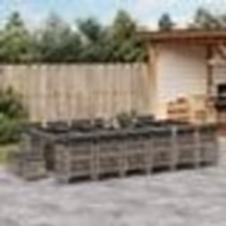 vidaXL Ensemble à manger de jardin 17 pcs et coussins résine tressée