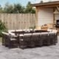 vidaXL Ensemble à manger de jardin avec coussins 13 pcs marron rotin