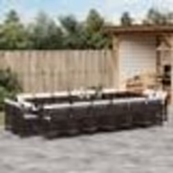 vidaXL Ensemble à manger de jardin et coussins 17 pcs marron rotin