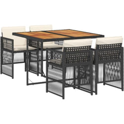 Vidaxl - Ensemble à manger de jardin coussins 5pcs Noir Résine tressée