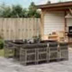 vidaXL Ensemble à manger de jardin 9 pcs coussins gris résine tressée