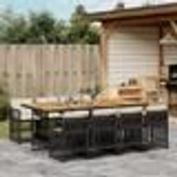 vidaXL Ensemble à manger de jardin 9pcs coussins noir résine tressée
