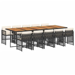 Vidaxl - Ensemble à manger de jardin 11 pcs coussins noir résine tressée