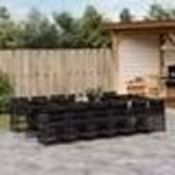 vidaXL Ensemble à manger de jardin 13 pcs coussins noir résine tressée