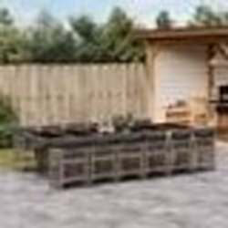 vidaXL Ensemble à manger de jardin coussins 13 pcs gris résine tressée