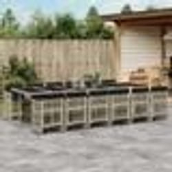 vidaXL Ensemble à manger de jardin et coussins 13 pcs gris clair rotin