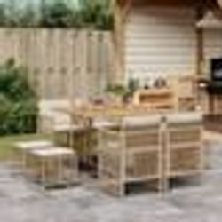 vidaXL Ensemble à manger de jardin et coussins 9 pcs beige Poly rotin