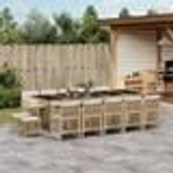 vidaXL Ensemble à manger de jardin et coussins 15 pcs beige
