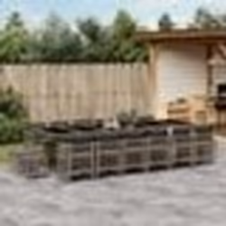 vidaXL Ensemble à manger de jardin 17 pcs et coussins résine tressée
