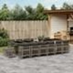 vidaXL Ensemble à manger de jardin 17 pcs et coussins résine tressée