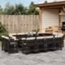 vidaXL Ensemble à manger de jardin 13 pcs coussins noir résine tressée