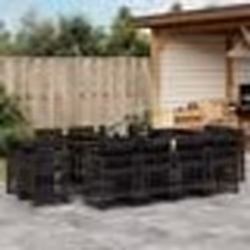 vidaXL Ensemble à manger de jardin 13 pcs coussins noir résine tressée