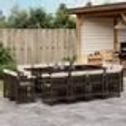 vidaXL Ensemble à manger de jardin avec coussins 13 pcs marron rotin