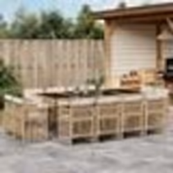 vidaXL Ensemble à manger de jardin et coussins 13 pcs beige