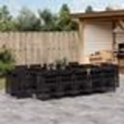 vidaXL Ensemble à manger de jardin 15 pcs coussins noir résine tressée