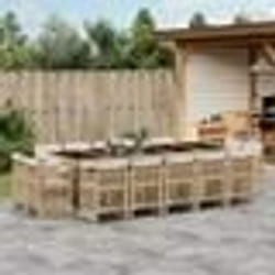 vidaXL Ensemble à manger de jardin et coussins 15 pcs beige