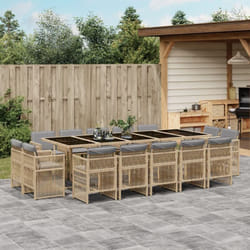 Vidaxl - Ensemble à manger de jardin et coussins 15 pcs mélange beige