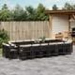 vidaXL Ensemble à manger de jardin 17 pcs coussins noir résine tressée