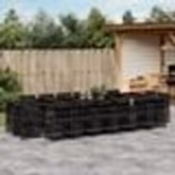 vidaXL Ensemble à manger de jardin 17 pcs coussins noir résine tressée