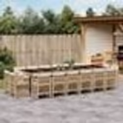 vidaXL Ensemble à manger de jardin et coussins 17 pcs beige