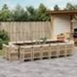 vidaXL Ensemble à manger de jardin et coussins 17 pcs beige