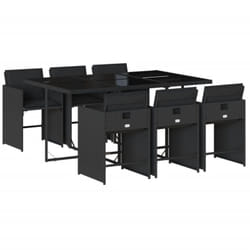 Vidaxl - Ensemble à manger de jardin coussins 7pcs Noir Résine tressée