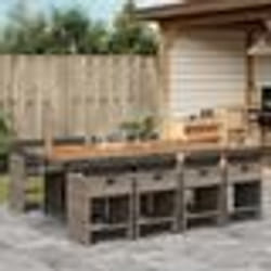 vidaXL Ensemble à manger de jardin 9 pcs coussins gris résine tressée