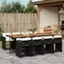 vidaXL Ensemble à manger de jardin 9pcs coussins noir résine tressée