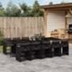 vidaXL Ensemble à manger de jardin 11 pcs coussins noir résine tressée