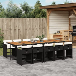 Vidaxl - Ensemble à manger de jardin 11 pcs coussins noir résine tressée