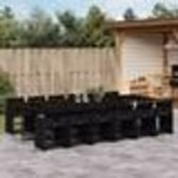 vidaXL Ensemble à manger de jardin 13 pcs coussins noir résine tressée