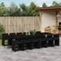 vidaXL Ensemble à manger de jardin 13 pcs coussins noir résine tressée