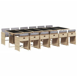 Vidaxl - Ensemble à manger de jardin coussins 13 pcs mélange beige rotin