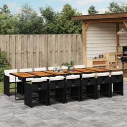 Vidaxl - Ensemble à manger de jardin 13 pcs coussins noir résine tressée