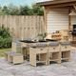 vidaXL Ensemble à manger de jardin et coussins 11 pcs mélange beige