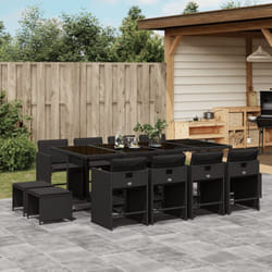 Vidaxl - Ensemble à manger de jardin 13 pcs coussins noir résine tressée