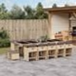 vidaXL Ensemble à manger de jardin et coussins 15 pcs mélange beige