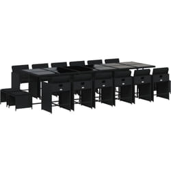 Vidaxl - Ensemble à manger de jardin 17 pcs coussins noir résine tressée