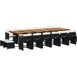 Vidaxl - Ensemble à manger de jardin 17 pcs coussins noir résine tressée