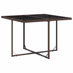 Ensemble À Manger De Jardin Et Coussins 9 Pcs Marron Poly Rotin Vidaxl - Vue supplémentaire 2