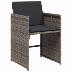 Ensemble À Manger De Jardin Coussins 13 Pcs Gris Résine Tressée Vidaxl - Vue supplémentaire 2