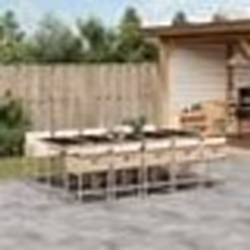 vidaXL Ensemble à manger de jardin et coussins 11 pcs beige poly rotin