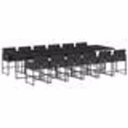 vidaXL Ensemble à manger de jardin 13 pcs coussins noir résine tressée