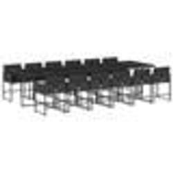 vidaXL Ensemble à manger de jardin 13 pcs coussins noir résine tressée