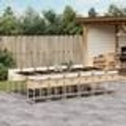 vidaXL Ensemble à manger de jardin et coussins 13 pcs beige