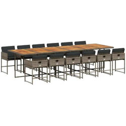 Vidaxl - Ensemble à manger de jardin coussins 13 pcs gris résine tressée
