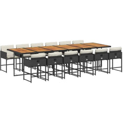 Vidaxl - Ensemble à manger de jardin 13 pcs coussins noir résine tressée