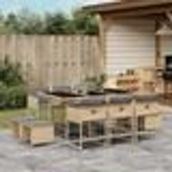 vidaXL Ensemble à manger de jardin et coussins 11 pcs mélange beige